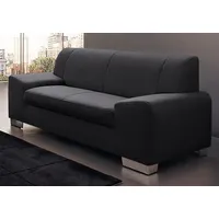 DOMO collection "Alisson kubische Formensprache mit abgerundeten Elementen, komfortabel", schwarz, B:164cm H:75cm T:83cm, Microfaser aus 100% Polyester;Softlux, das pflegeleichte Kunstleder aus 80% PVC, 18% Polyester und 2% Polyurethan;Strukturstoff aus