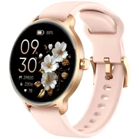 Smartwatch Damen Rund, 1.27" AMOLED Smart Watch mit Telefonfunktion, Fitnessuhr mit Pulsuhr Schlafmonitor Schrittzähler, 120+ Sportmodi Sportuhr IP68 Wasserdicht, Uhren Damen für Samsung iOS Android