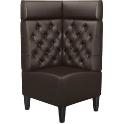 Gastro Eckbank | Braun | B:H 60 x 128 cm | Chesterfield | Leder | Bistro Eckbank