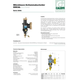 CALEFFI Mikroblasen Schlammabscheider 1 bar Produkttyp