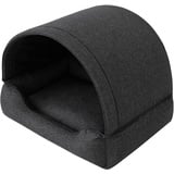 DOGGY Hundehöhle Hundebett Katzenbett Hundehütte Haustierbett Hundehaus Hundeliegen Hundesofa Korb Sofa Hundekissen Schlafplatz, Schwarz, 60x47 cm