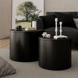 Vicco Couchtisch-set Tavilo, Eiche/Schwarz, 48 x 48 cm, 2 Teile