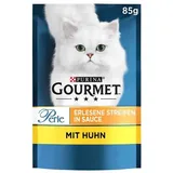 PURINA GOURMET Perle Erlesene Streifen Katzenfutter nass, mit Huhn, 24er Pack (24 x 85g)