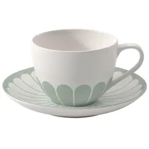 Villeroy & Boch Fleur Vert Kaffeetasse mit Untertasse 0,16 l Grün