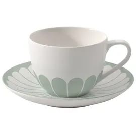 Villeroy & Boch Fleur Vert Kaffeetasse mit Untertasse 0,16 l Grün