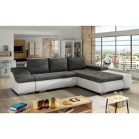 JVmoebel Ecksofa Design Ecksofa Schlafsofa Bettfunktion Couch Leder Textil Polster, Made in Europa grau