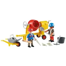 Playmobil Baustelle 2 Bauarbeiter mit Schubkarre und Betonmischer 6339