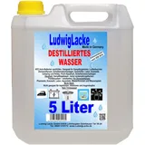 LudwigLacke Destilliertes Wasser, 5 Liter Kanister, Premium Qualität, Made in Germany
