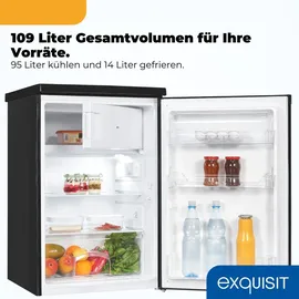 Exquisit KS516-4-E-040E Kühlschrank (109 l, 850 mm hoch, Schwarz)