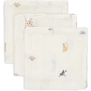 Jollein Spucktücher Baby - Jungle Jambo - 3er Pack - 31x31cm - 100% Baumwolle - Mulltücher Baby - OEKO-TEX Zertifiziert