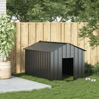 vidaXL Hundehütte mit Dach 113x153x101 cm Verzinkter Stahl -