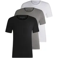 Boss Herren RN 3P Classic Crew Neck T-Shirt -999 Black/White/Grey, XXL EU