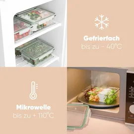 classbach Glasbehälter mit Deckel, 7er Set, für Mikrowelle Spülmaschine Gefrierfach Ofen geeignet, Meal Prep Boxen, mit Dampfventil, Frischhaltedosen Glas, C-FHD 4010 G