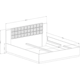 petits-meubles Alec 180 x 200 cm Braun/Schwarz