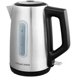Russell Hobbs Wasserkocher (für heißes Wasser, Tee oder Kaffee, 1,7l Kapazität,Edelstahl,Perfect-Pour-Ausgusstülle,herausnehmbarer&waschbarer Kalkfilter,blau leuchtende Anzeige, 2400W) Heaton 27380-70
