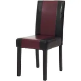 MCW Esszimmerstuhl Littau, Küchenstuhl Stuhl, Kunstleder ~ schwarz/rot, dunkle Beine