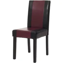 MCW Esszimmerstuhl Littau, Küchenstuhl Stuhl, Kunstleder ~ schwarz/rot, dunkle Beine
