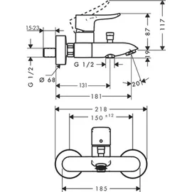 Hansgrohe Metris Einhandwannenmischer (31480000)