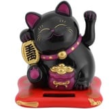 Winkekatze, Maneki Neko Glückskatze Beckoning Katze, solarbetrieben, niedliche Glückskatze Glück Reichtum Gesundheit willkommende Katze, Figur mit winkendem Arm für Feng Shui Zuhause Auto Dekoration