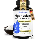 Magnesium Komplex hochdosiert - 180 Magnesium-Kapseln aus Magnesium Bisglycinat bzw. Magnesium Glycinat Magnesiumoxid Tri Magnesiumdicitrat & Magnesium Malat - 420mg Magnesium hochdosiert Kapseln