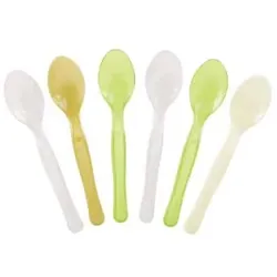 Ekoe Plastic Free Solutions Ekoe Farbige kompostierbare Dessertlöffel 13 cm aus Biopolymer 1 kg (ca. 400 Stück)