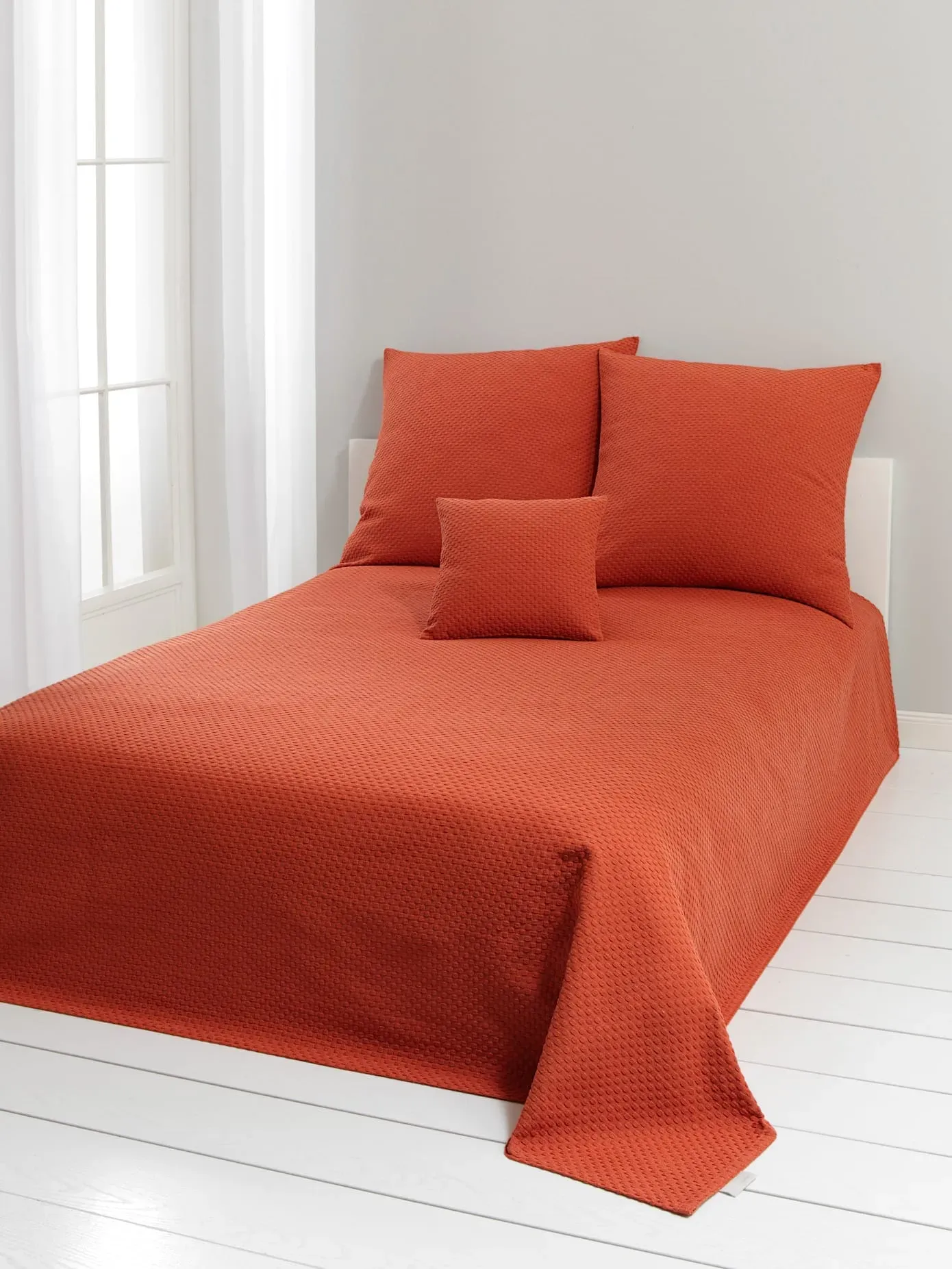 Tagesdecke PEREIRA DA CHUNA Gr. 3, orange (terracotta), B:240cm L:210cm, 100% Baumwolle, Tagesdecken