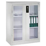 CP Stahlschrank 8521-055 S10172 lichtgrau, Acrylglas 2 Fachböden 93,0 x 50,0 x 120,0 cm, aufgebaut, 1 St.