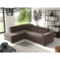 Fun Möbel Ecksofa Schlafsofa Sofa CESENA Stoff Salvador Schokobraun