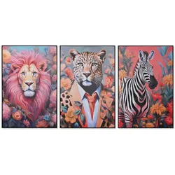 Bild Home ESPRIT Tiere – 3-teilig, 82 x 122 cm, handgemalt im modernen Stil