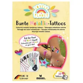 Moses Bunte Metallic-Tattoos 39 Tattoos 2 Bögen 10,5 x 14,8 cm