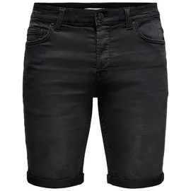 ONLY & SONS Herren Jeans Short ONSPLY REG BLK JOG SHT PK 8581 Regular Fit Schwarz 22018581 Normaler Bund XL