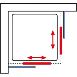Schulte Duschkabine Corner Eckeinstieg mit Schiebetüren, Montage auf Duschwanne oder Fliese, 4mm Esg Sicherheitsglas, Höhe: 180 cm, 90 x 90 cm, P... - Schwarz