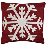 Casa Colori Bettwäsche Deko Kissen Weihnachtskissen mit Schneeflocke Motiv 50x50 cm, Polyester, 1 teilig, Deko Kissen Weihnachtskissen mit Schneeflocke 50x50 cm in versch. Farben rot