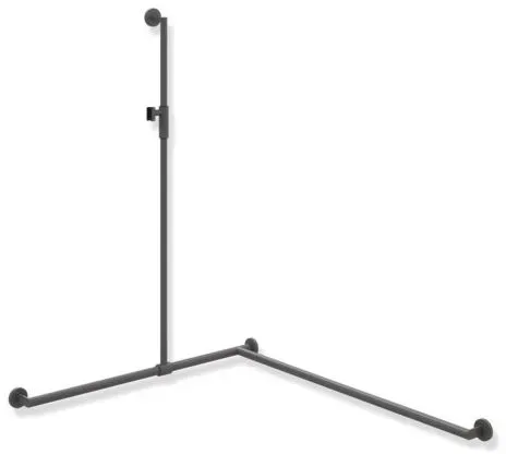 Hewi System 900 Duschhandlauf 900.35M33860ER 1250 x 1185 x 965 mm, Ausführung rechts, schwarz tiefmatt