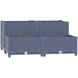 furnicato Hochbeet 80 x 80 x 38 cm Blaugrau