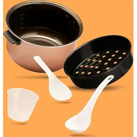 Reishunger Digitaler Reiskocher, Grau (860W/1,5l) für bis zu 8 Personen, Multikocher mit 12 Programmen, Timer- und Warmhaltefunktion inkl. Reishunger - Grau