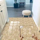 Fliesenaufkleber Retro Braun Beige Klebefliesen Wasserfest Fliesenaufkleber Bad Vinyl Küchenrückwand Selbstklebend Fliesenaufkleber Küche Deko Fliesenfolie 10 Stück/20x20cm