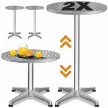 CASARIA Bistrotisch Ø 60 x 70-115 cm Silber