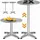 CASARIA Bistrotisch Ø 60 x 70-115 cm Silber