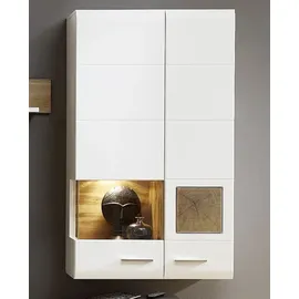 Innostyle Wohnwand Fun weiß matt Eiche Altholz Hirnholz - Weiß/Braun