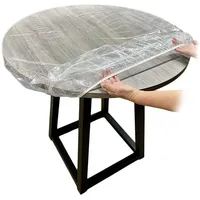 Klare runde Vinyl-Tischdecke, runde Tischdecke, wasserdichte Tischdecke, elastisch, transparent, Kunststoff-Tischdecke, Kunststoff-Tischdecke, Schutz für den Tisch, l