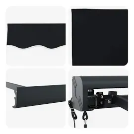 vidaXL Automatische einziehbare Markise 350 x 250 cm schwarz