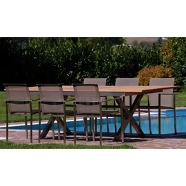 aleos Gartengarnitur 7-tlg. Braun/Taupe