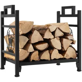 Costway Kaminholzregal 40 x 34 x 36 cm schwary