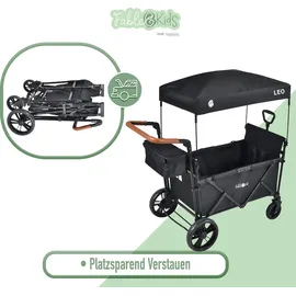 fablekids Bollerwagen LEO X2Lite schwarz Hecktasche Abdeckhaube schwarz
