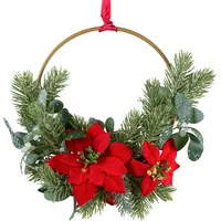 Creativ green Kunstkranz CREATIV GREEN "Weihnachtsstern-Kranz", rot, Ø:26cm, Kunststoff, Kunstpflanzen, mit Metallring