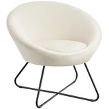 Tectake Cocktailsessel, gepolstert, mit Bouclé- oder Samtbezug, pulverbeschichtetes Stahlgestell, 83 x 73 x 82 cm, Wohnzimmer, Sessel, Polstersessel