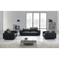 JVmoebel Sofa Ledersofa Wohnlandschaft 3+2 Sitzer Design Modern Sofa Leder, Made in Europe schwarz