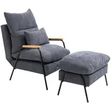 Homcom Relaxsesselset, Grau, Metall, 91.5x88x68 cm, Wohnzimmer, Sessel, Relaxsessel