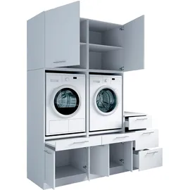 laundreezy Mehrzweckschrank-Set 186 x 238 x 68 cm Weiß